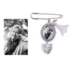 Lacy Oval Frame Bridal Charm Brooch Wedding Bouquet Photo Charm Easy to Make