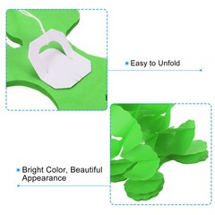 9.8ft Four-Leaf Garland, 9 Pack Tissue Paper Hanging Flower, Lime Green
