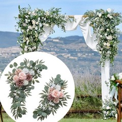 2x Wedding Arch Flowers Garland Ornament Wreath Row Crafting Welcome Signs for