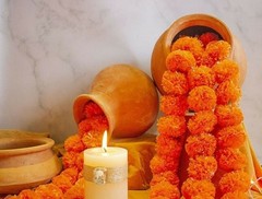 10 Pc Lot Indian Wedding Decor Articial Garland Handmade Marigold Flower Vine