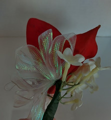 Handmade pin on lady slipper orchid Corsage or boutonniere