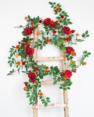 6FT Bendable Flower Garland, Artificial Rose Vine Hanging Floral 1pcs Red