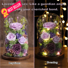 lovenfold Flowers for Delivery Preserved Rose in Glass Lilac