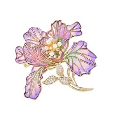 Traditional Floral Design Brooch Alloy Coat Suit Dress Safety Badge Lapel Pin