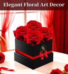 Gifts for Mom Birthday Women Preserved Rose Forever 4 Roses, Red