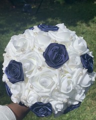Claudia’s Keepsake Bridal Bridesmaid Elopement Wedding Bouquet Marine/Navy Blue