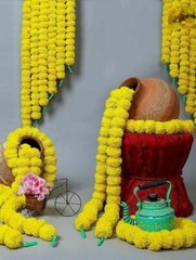 10 Pc Indian marigold Flower Garland Artificial Party Garland Wedding Decor
