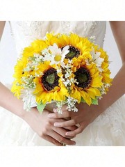 Sunflower Wedding Bouquet Bride Bridesmaid Artificial Flowers