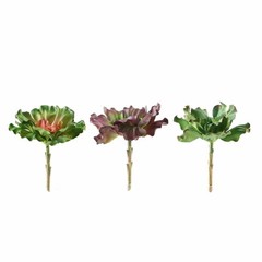 3 Green 6″ Assorted Faux Echeveria Rosettes Succulent Sprays Stems Wedding Party