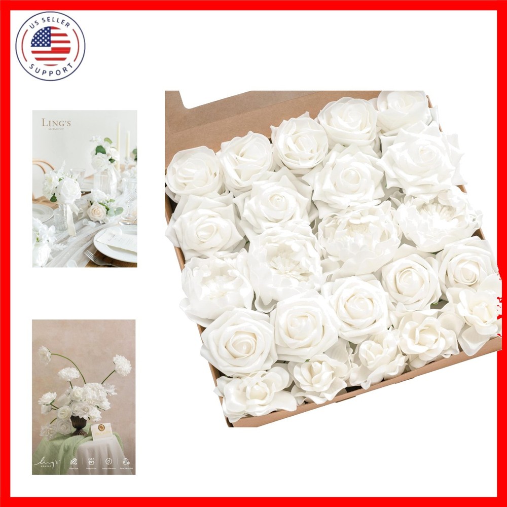 Artificial Flowers Fake Roses Faux Peony Foam Gardenia Combo for DIY Wedding …