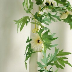 6 feet Cream SILK Daisy FLOWERS Garland Leaves Hanging Vine Party Event Supplies