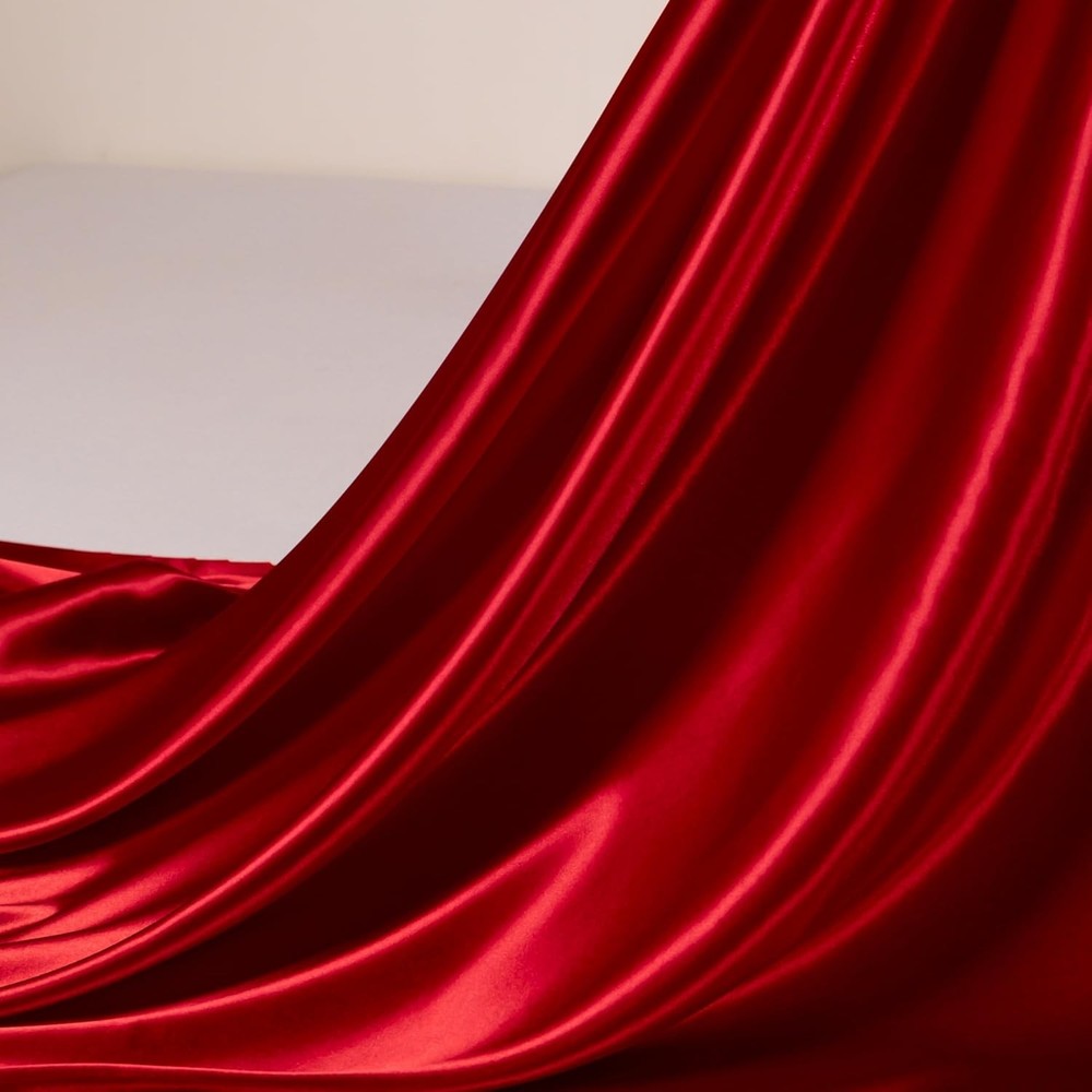 Tela De Satin Rojo Por Yarda Suave Charmeuse Para Vestido Boda Costura Y DIY