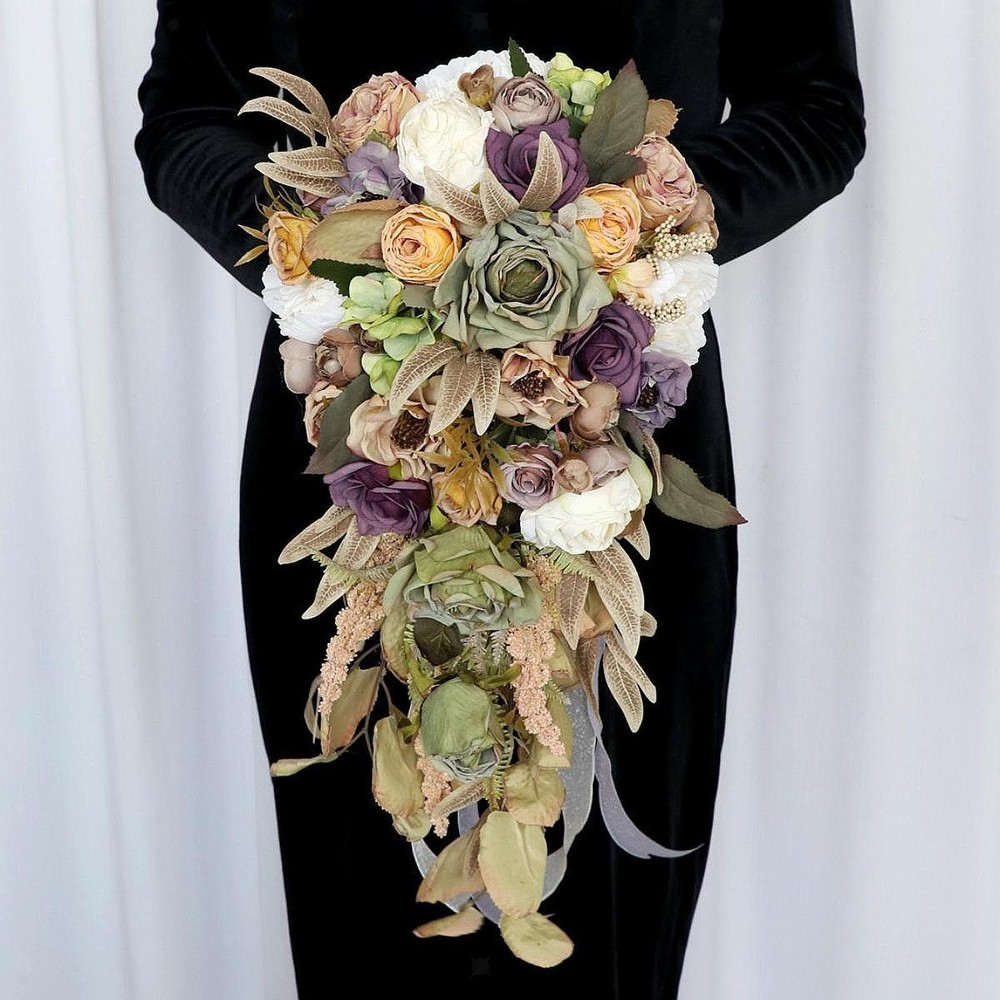 Wedding Bouquet for Bride Fake Flowers Bridesmaids Artificial Flowers for