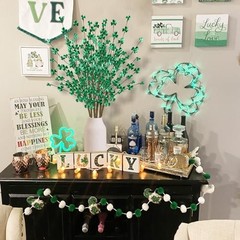 St Patrick’s Day Decorations 6 Pcs 24” Tall Artificial Shamrock Berry Stems
