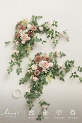 2PCS Dusty Rose Arch Flowers Artificial Floral Swags Wedding Centerpieces Faux