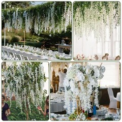 Alotiki Wisteria Hanging Flowers,48 Pack Fake Hanging Flowers,Wisteria Artifi…