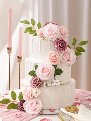 Fake Roses Bridal Flowers, y Rose Silk Combo, Party Decor