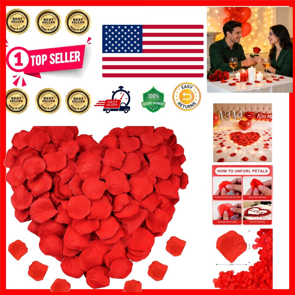 Fade-Resistant 1200 PCS Silk Rose Petals – Elegant Decoration for All Occasions