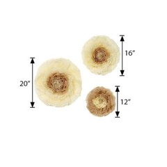 12 pack 12″ 16″ 20″ Natural and Taupe Tissue Paper Carnation Flowers Backdrop