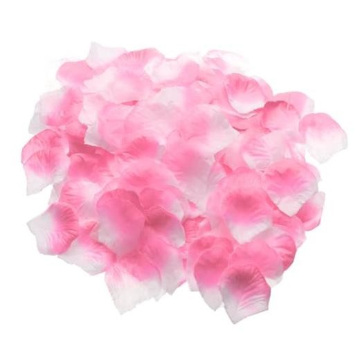 1000 Pcs Silk Fake Flower Petals for Wedding, Artificial Rose Pink White