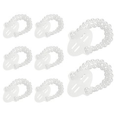 8 Pcs Pearl Corsage Wristlet, Elastic Wrist Corsage Bracelets Bands, White