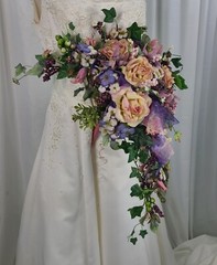 Shades of Lavender Crescent Faux Silk Wedding Bouquet