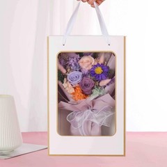 Jtoder Forever Flowers for Delivery, Preserved Flower Bouquets, Long A-Purple