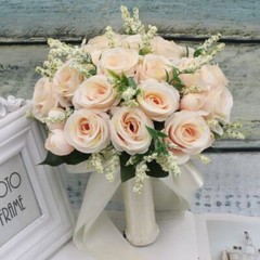 Bride Artificial Rose Bouquet Bridesmaid Ornament For Bridal Wedding Decoration