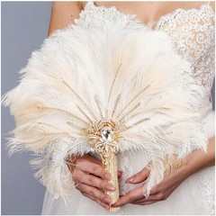 Unique Alternative Bridal Bouquet – Feather Fan Bouquet