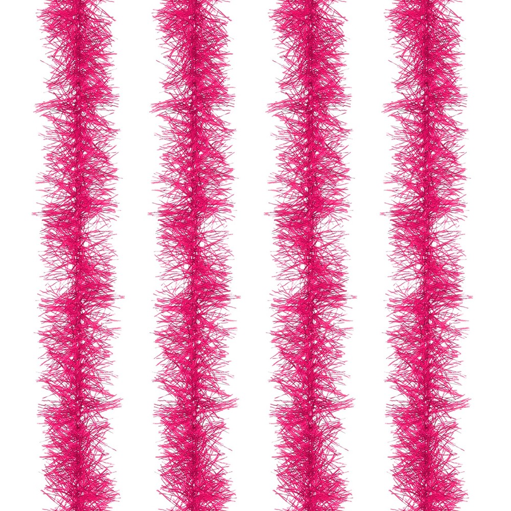 5Ft Feather Boa, 4 Pcs Artificial Fluffy Feather Boas, Rose Red