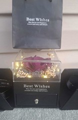 Best Wishes, Preserved Purple Rose With White Lights (In Drawer) Happiness gift