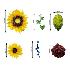 Yellow Burgundy Silk Sunflowers Foam Roses Artificial Flowers Box Party Supplies