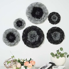 12 pack 12″ 16″ 20″ Charcoal Grey Tissue Paper Carnation Flowers Backdrop