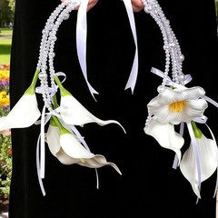 Realistic Silk Flower Bridal Bouquet Artificial Floral Hoop Wreath For Weddings
