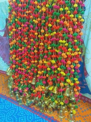 Indian pom pom Garlands Christmas Wedding Decoration Mehndi wholesale lot