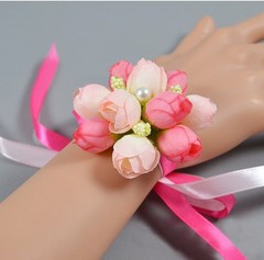 Set of 10 Gentle Artificial Flower Bracelet Bridesmaid Wedding Gift Rustic Wrist