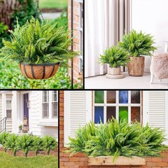 40 Pcs Artificial Boston Fern Plants Bushes Outdoor Fake Flowers Bulk Greener…
