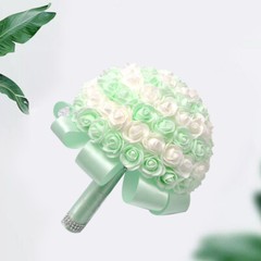 1PC Bride Hand Tied Bouquet Imilated Candy Color Rose Bouquet PE Rose Bouquet