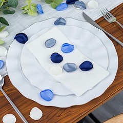 400 DUSTY BLUE IVORY Silk Rose Petals Matte Artificial Flowers Table CONFETTI