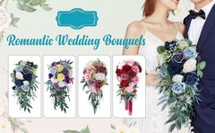Bridal Bouquet, Artificial Flowers Handheld Bouquet, Bridesmaid Fake Flower