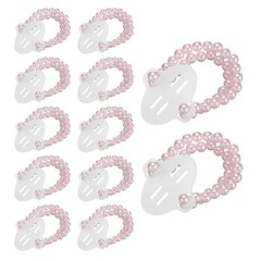 24 Pcs Pearl Corsage Wristlet, Elastic Wrist Corsage Bracelets Bands, Pink