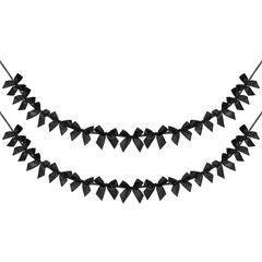 2 String of 13 PCS Black Bow Garland Banner Decoration Party Bow