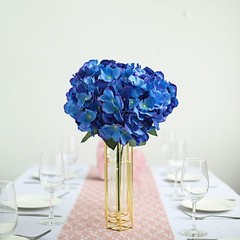 Royal Blue 5 Silk Hydrangea Bushes Wedding Flowers Bouquets Party Centerpieces