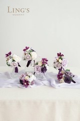 Ling’s Moment Lilac Wedding Flowers Mini Bridesmaid Bouquets Set of 6 Light P…