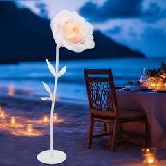 Large Electric Auto-Open Artificial Flower with Light Floral Decor For Wedding