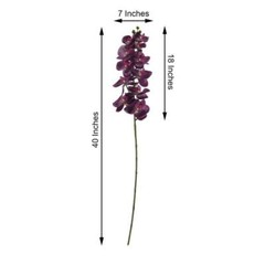 2 EGGPLANT 40″ tall Faux Silk Orchid Flowers Sprays Stems Wedding Decorations
