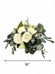 Ivory Rose Bridal Bouquet, Greenery Wedding Bouquet, Silk Flower Bouquet
