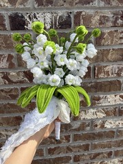 Handmade Pipecleaner Wedding Bouquet & Buttonhole – Lily of the Valley Set
