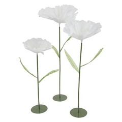 3pcs Artificial Handmade Free Standing Decoration Corn Poppy Flower Round Bases