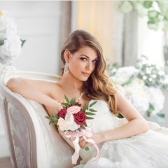 Plastic Artificial Bridesmaid Bouquet Wedding Flowers Romantic Table Decoration